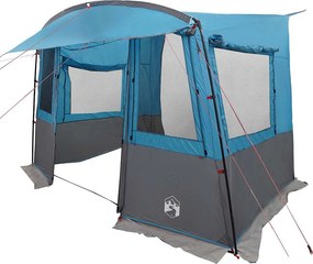 vidaXL Hátulról nyíló sátor karavánhoz tetővel Kék 352 x 250 x 240 cm