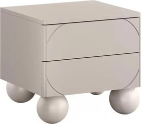 Sonatia II fiókos éjjeliszekrény 45 cm 2 fiókkal - kasmír / gömb alakú lábak