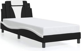 vidaXL fekete és fehér műbőr ágykeret Viana matrac nélkül 80 x 200 cm