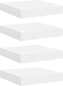 vidaXL 4 db fehér MDF lebegő fali polc 23 x 23,5 x 3,8 cm