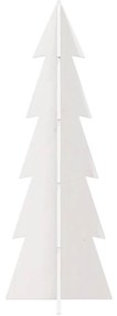 fehér tömör fenyőfa karácsonyfa-dekoráció 112 cm