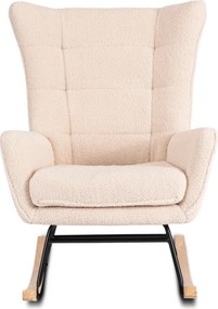 Fotel Bujany JACKSON Beżowy Boucle/Dąb