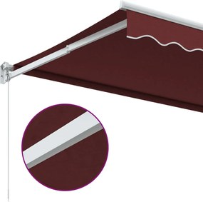 Burgundi vörös kézzel kihúzható napellenző 350 x 250 cm