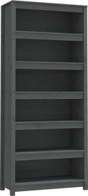 vidaXL szürke tömör fenyőfa könyvszekrény 80x35x183 cm