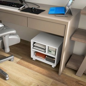 HOMCOM Nyomtatóállvány Tároló Bútor Iroda Szekrény Szervező 4 nyitott rekesszel - méretek: 40L x 30W x 36H cm - fehér fa | Aosom