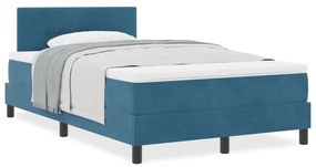 Boxspring Ágy Matraccal Sötétkék Kicsi Kétszemélyes Velúr