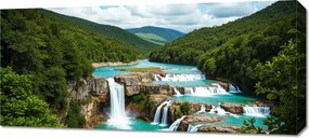 Vászonkép 90x40cm Vászonkép Hálószoba Nappaliba Panoráma Vízesések