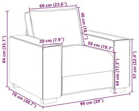 vidaXL sötétszürke bársony kanapéfotel 60 cm