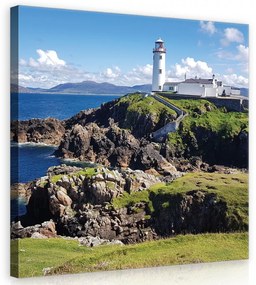 Világítótorony a hegytetőn, vászonkép 40x40 cm méretben