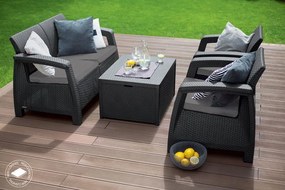 Allibert Kerti rattan bútor készlet CORFU BOX Antracit