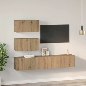 TV szekrény garnitúra 4 pcs kézműves tölgy 80 x 30 x 30 cm