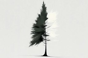 Kép minimalista tűlevelű fa