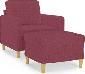 vidaXL bordó szövet kanapéfotel lábtartóval 60 cm