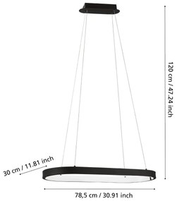 Eglo 99358 - LED Dimmelhető csillár zsinóron CODRIALES LED/30W/230V