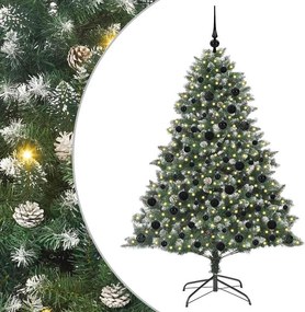 vidaXL Mű karácsonyfa 300 LED-del Zöld 180 cm PVC és Műanyag és Acél