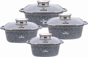Edénykészlet Zilner alumínium edények szögletes 8 db-os