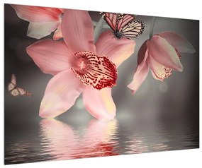 Virág és a lepke képe (90x60 cm)