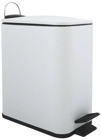 Matt fehér acél pedálos szemetes 5 l Erik – Spirella
