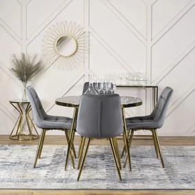 Szürke Bársony Étkezőszék Arany Lábbal. CARO