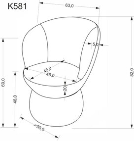 K-581 forgatható étkezőszék szürke
