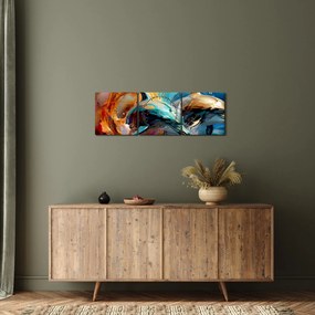 Kép - Delfin festmény (órával) (90x30 cm)