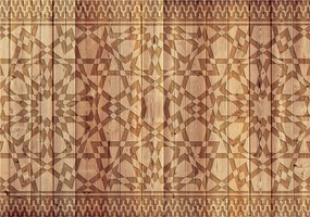Flizelin fotótapéta Fa és geometria mintás dekoráció 368x254 +ragasztó