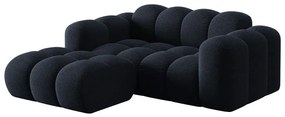 Sötétkék zsenília sarokkanapé (bal oldali-heverő résszel) Treno – Cosmopolitan Design