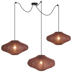 Japandi függőlámpa barna 50cm 3-lámpás - Plu