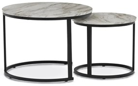 Dohányzóasztal 70×70 cm, MDF, Márvány Mintás Fehér. CT-X7122 WT