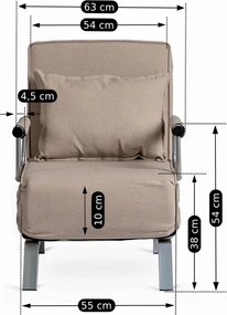 Dönthető fotel bézs, BART