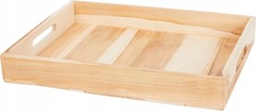 Fa Tálca Nagy Fogantyúkkal Teakfa Dekoratív 39x29x5.5cm