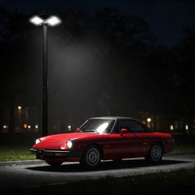 LED Napelemes utcai lámpa érzékelővel LED/15W/6V 6500K IP65 fekete + távirányító