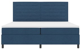 Rugós ágy matraccal és LED kék, 200 x 200 cm-es szövet