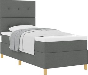 vidaXL Boxrugós ágy matracmal Sötétszürke 80 x 200 cm szövet