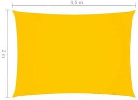 sárga téglalap alakú oxford-szövet napvitorla 2 x 4,5 m