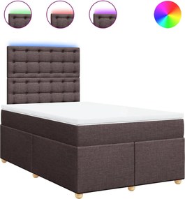 vidaXL sötétbarna szövet rugós ágy matraccal 120 x 190 cm