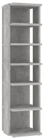 vidaXL betonszürke szerelt fa cipőszekrény 27,5 x 27 x 102 cm