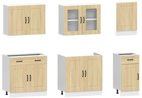 vidaXL 7 részes konyhaszekrény szett Kalmar sonoma tölgy műszaki fa