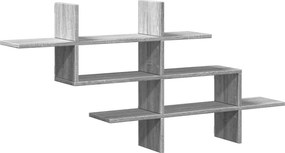 vidaXL szürke sonoma színű szerelt fa fali polc 124,5 x 18 x 60,5 cm