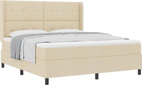 vidaXL Boxrugós ágy matracmal fejtámlával Krém 180 x 200 cm szövet