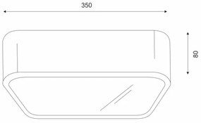 Mennyezeti lámpa OAK SQUARE 2xE27/15W/230V 35x35 cm tölgy