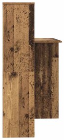 Asztal polcokkal Régi fa 131.5 x 50 x 106.5 cm Faanyag