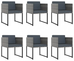 11 részes szürke polyrattan kerti étkezőszett párnákkal