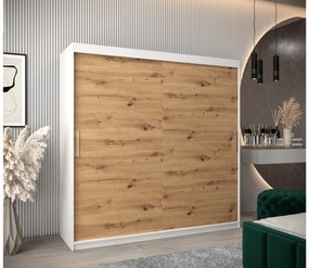Ruhásszekrény 200 cm Toki (matt fekete + artisan tölgy). 1064847