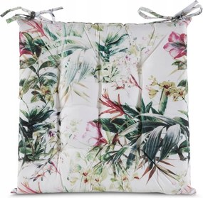 Garden vízálló székpárna 40x40x5 Eurofirany fehér virágok