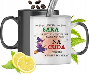 Mágikus Bögre Sarah-nak Fekete Színváltós, fényképes nyomattal