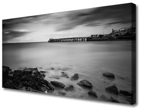 Vászonkép Sea Pier Landscape 100x50 cm