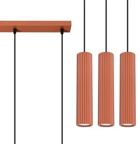 Sollux SL.1632 - Csillár zsinóron KARBON 3xGU10/10W/230V piros