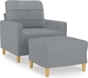 vidaXL világosszürke szövet kanapéfotel lábtartóval 60 cm