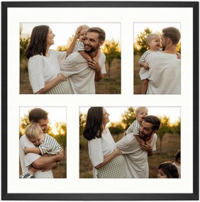Képkeret 4 képhez 10x15 cm 15x21 cm fekete fotógaléria 40x40 cm Framai
